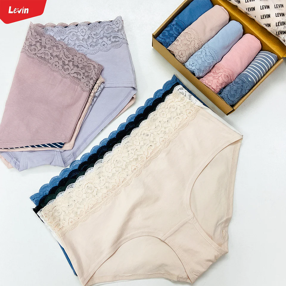 Pack of 5 Womens Mid Waist Hipster Lace Brief Panty - Image 12
