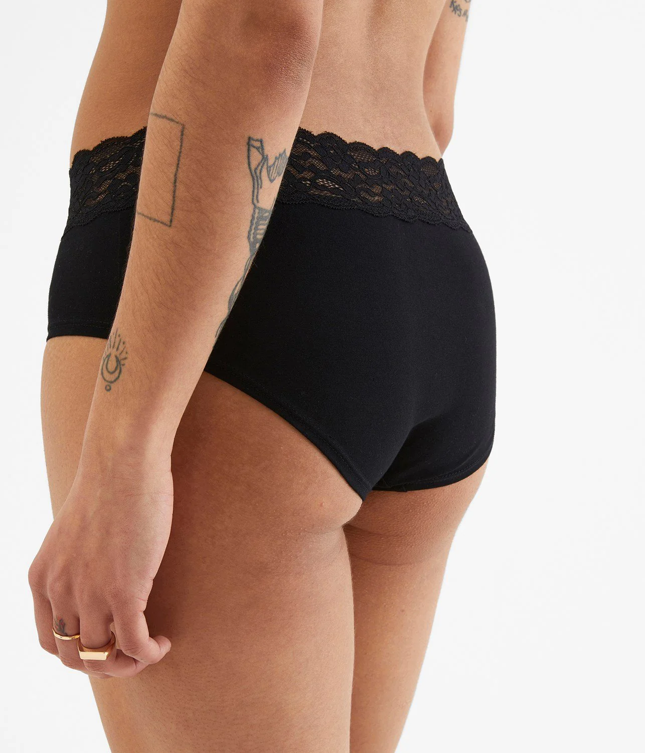 Pack of 5 Womens Mid Waist Hipster Lace Brief Panty - Image 18