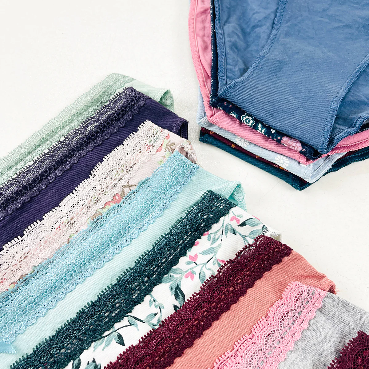 Pack of 5 Womens Soft Cotton Lace Trim Bikini Comfort Underwear Panty - Image 8