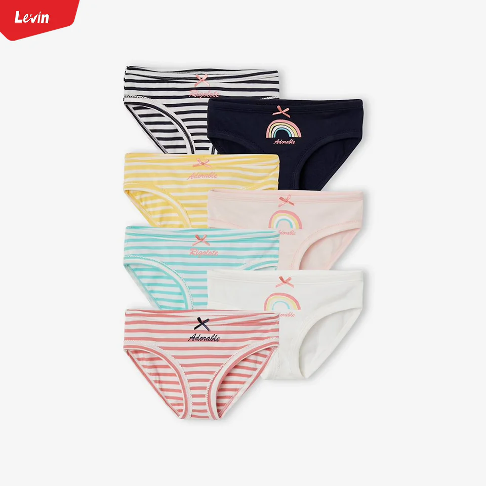 Teen Girls 5 Pack Premium Solid Print Design Cotton Panty - Image 4