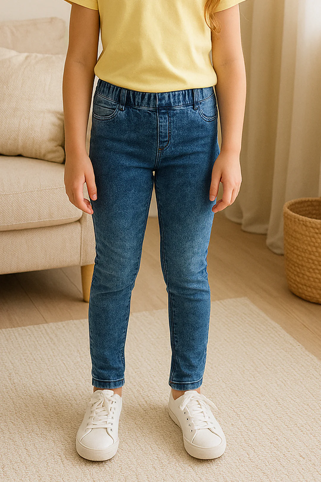Teen Girls High Waist Slim Fit Stretchy Denim Jegging Pants Trousers 9-15 Years - Image 7