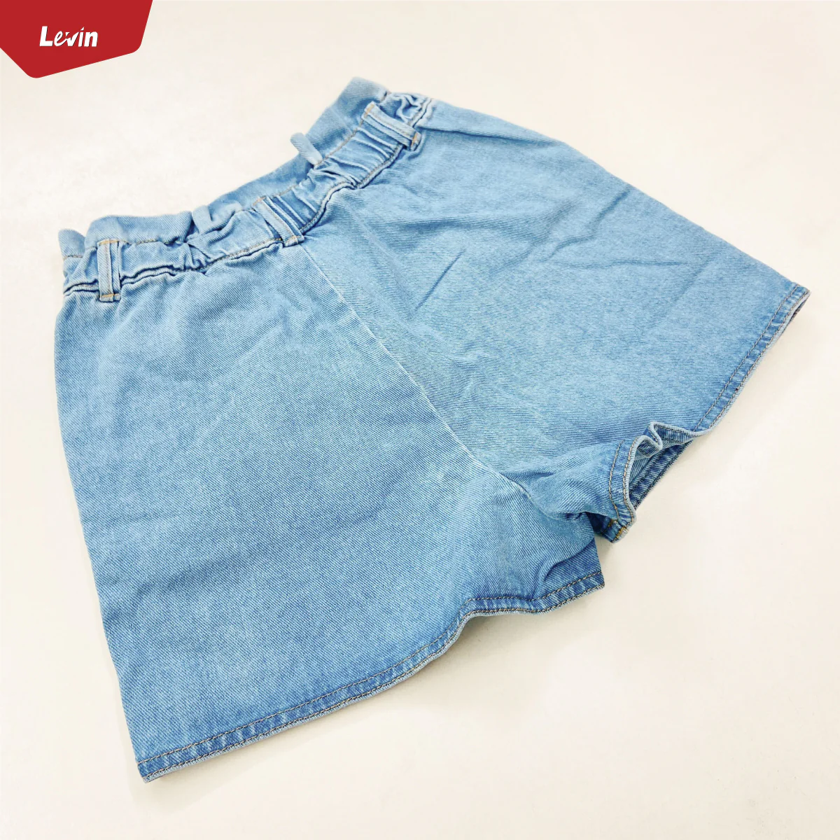 Teen Girl’s Mid Rise Casual Solid Denim Shorts - Image 3