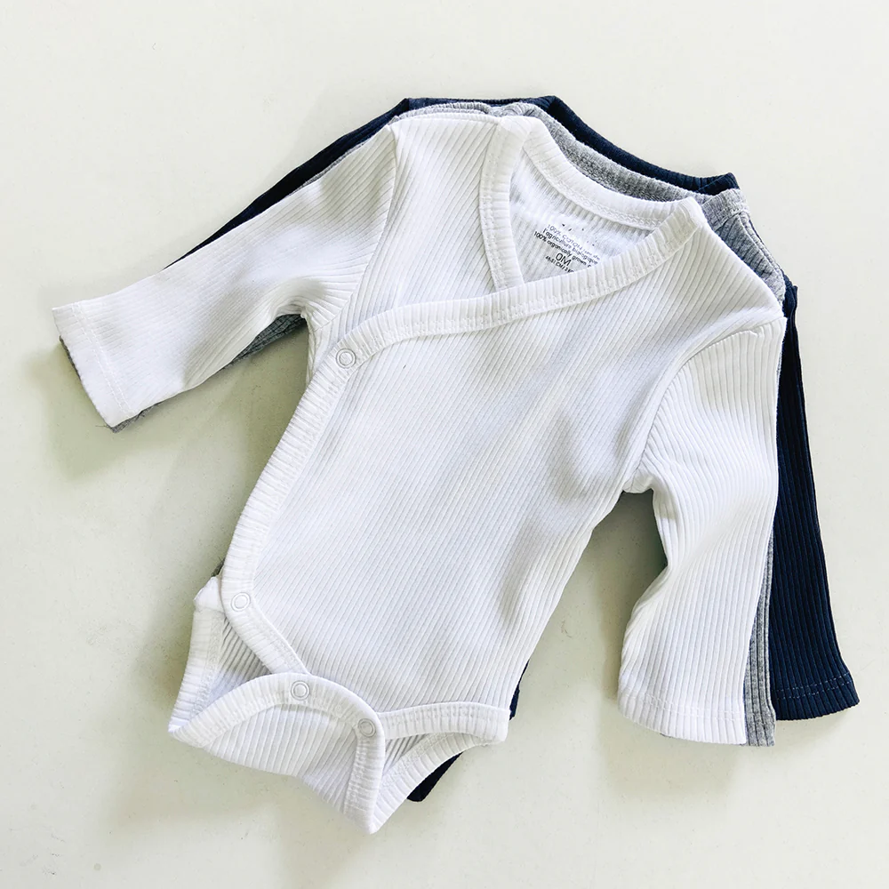 Toddler Baby Cotton Rib Long Sleeve Bodysuit Romper - Image 3