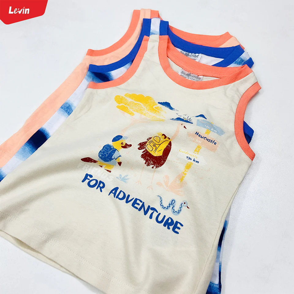 Pack of 3 Toddler Baby Cute Summer Cotton Tank Top - Image 3