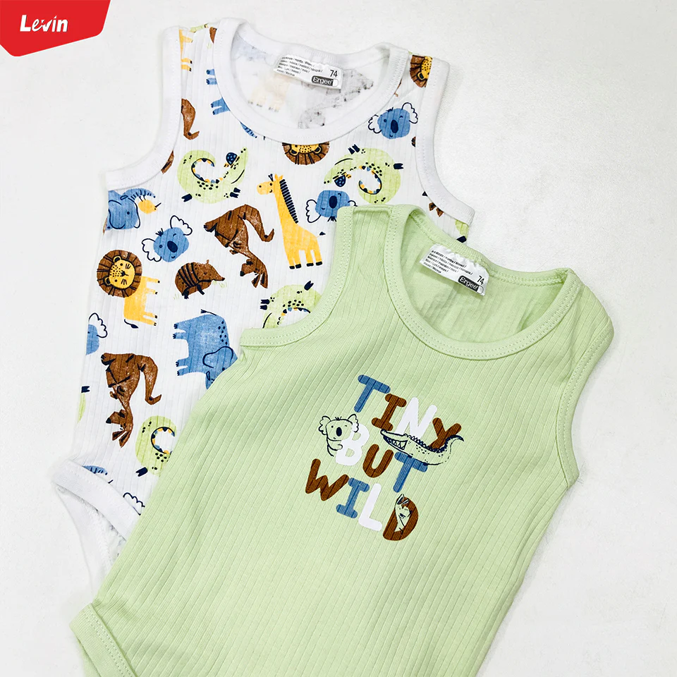 Toddler Baby Ribbed Sleeveless Cotton Romper - Image 3