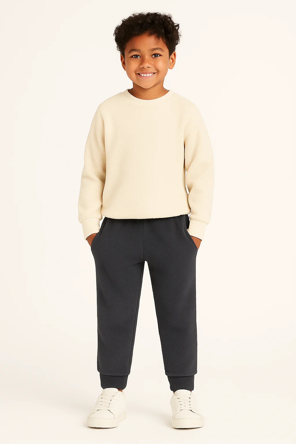 Toddler Boys Elastic Waist & Cuffed Ankles Fleece Sweatpants - Image 2