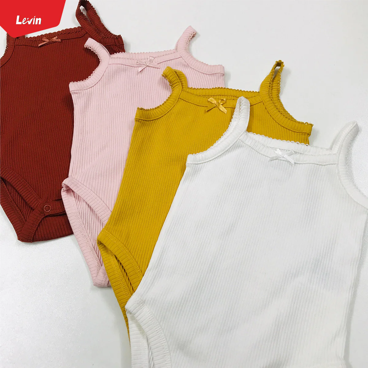 Toddler Kids Multicolor 3 - 24 Month Organic Cotton Sleeveless Rompers - Image 11