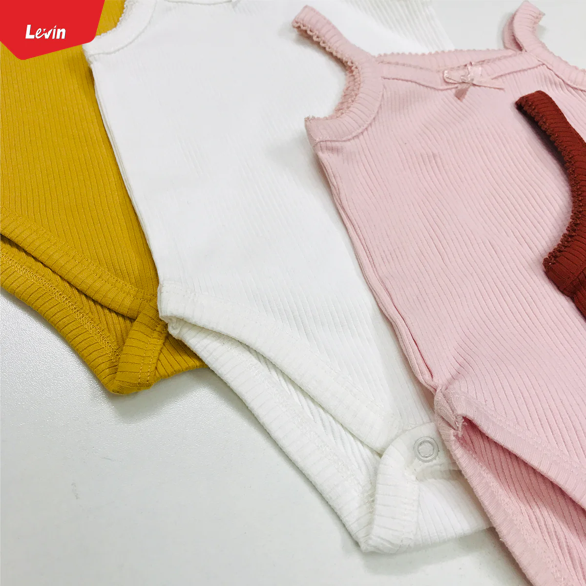 Toddler Kids Multicolor 3 - 24 Month Organic Cotton Sleeveless Rompers - Image 5