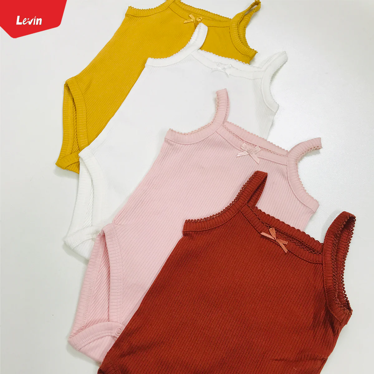 Toddler Kids Multicolor 3 - 24 Month Organic Cotton Sleeveless Rompers - Image 6