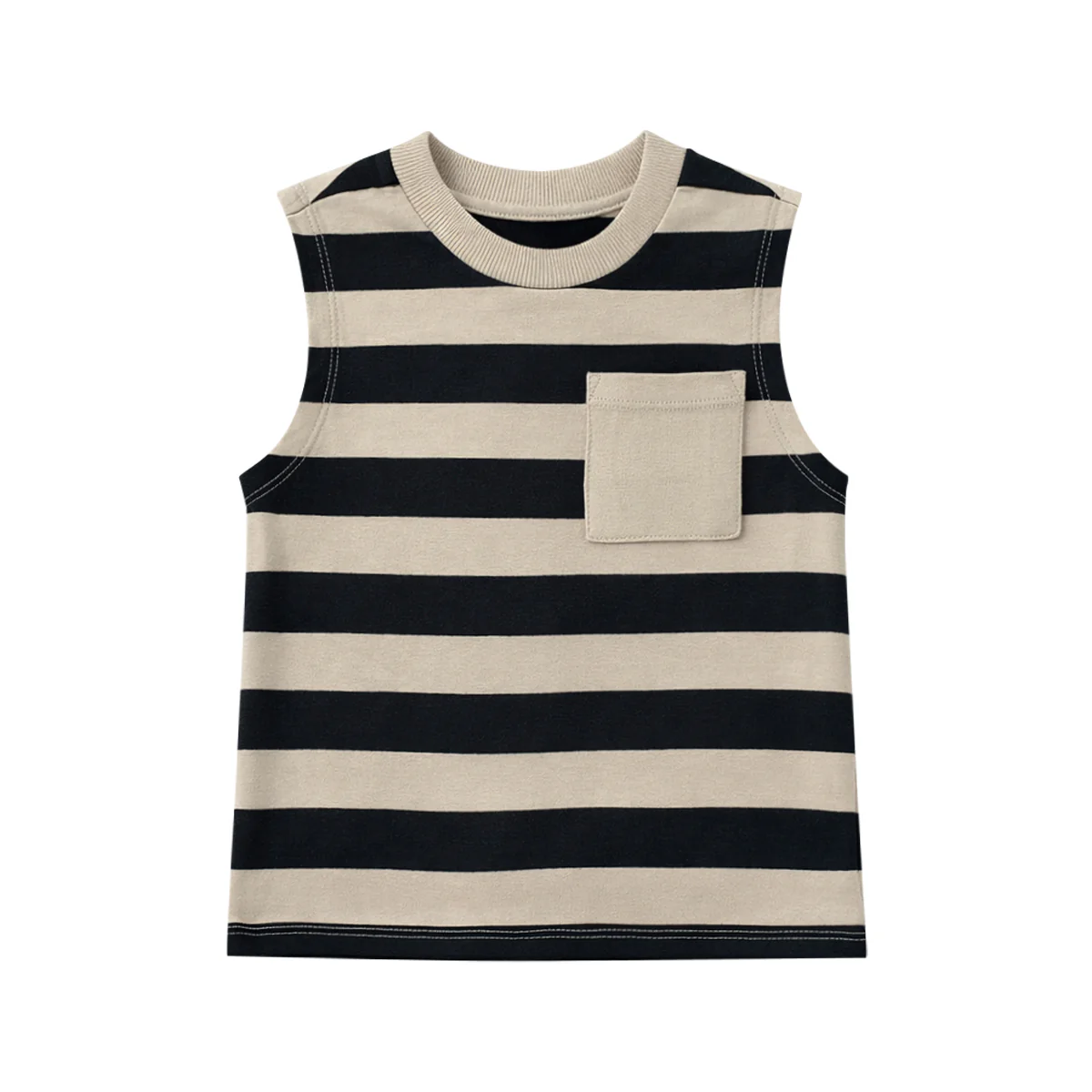 Toddlers Boys Premium Cotton Sleeveless Tank Top with Chest Pocket - Image 15