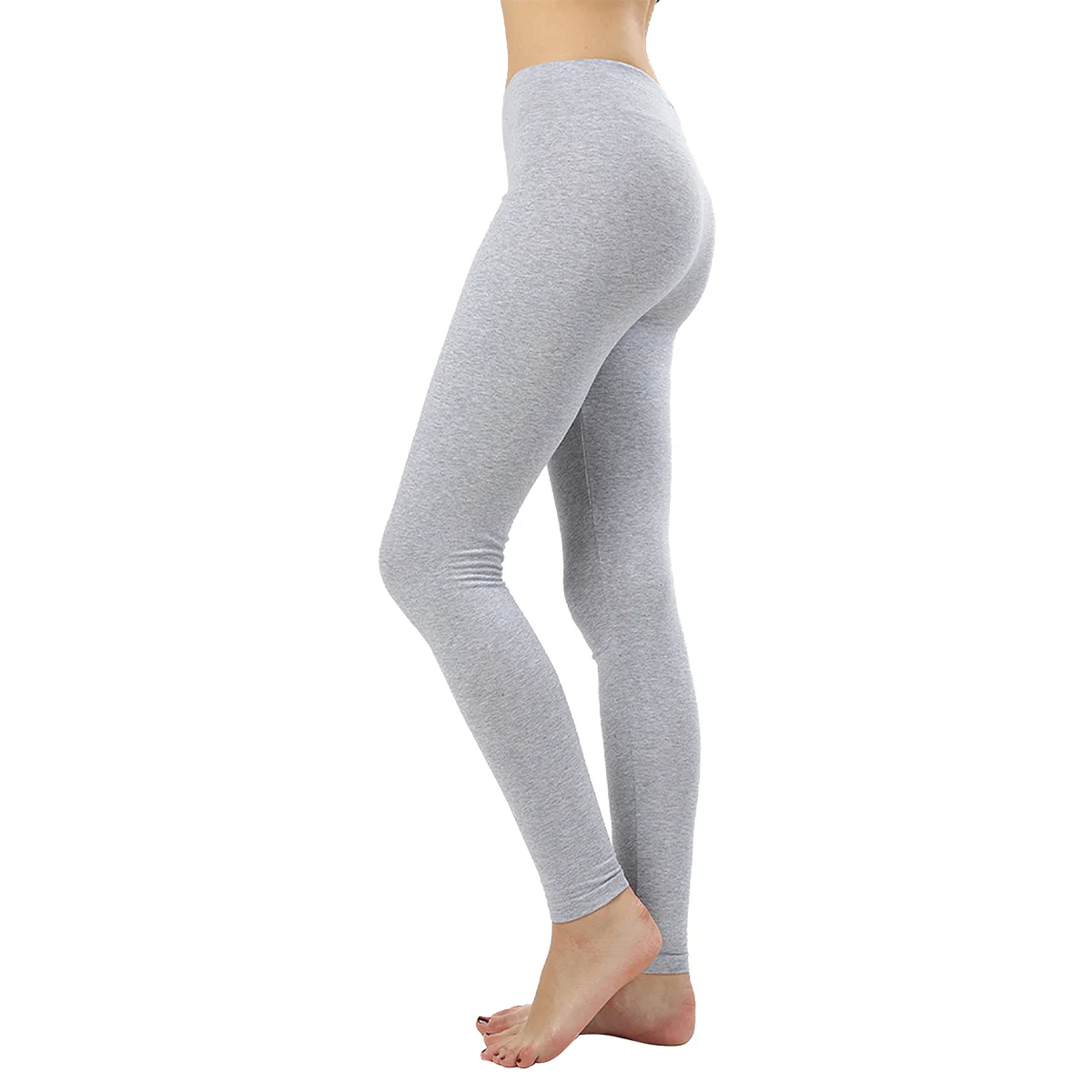 Women Basic Solid Color Cotton Full Length Leggings - Image 12