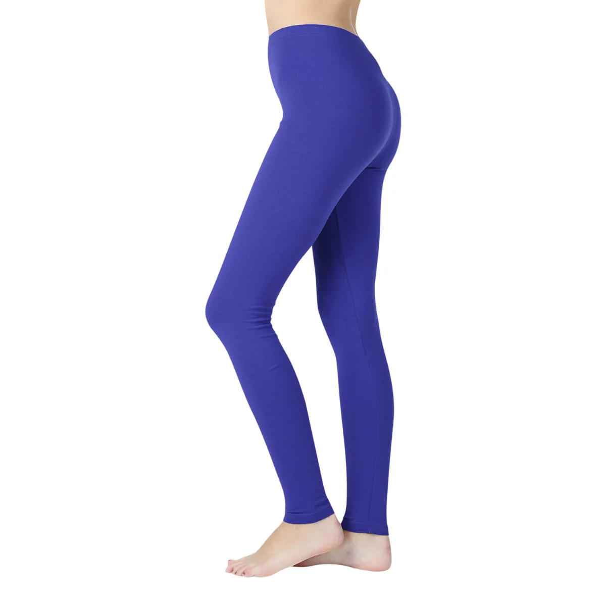 Women Basic Solid Color Cotton Full Length Leggings - Image 19