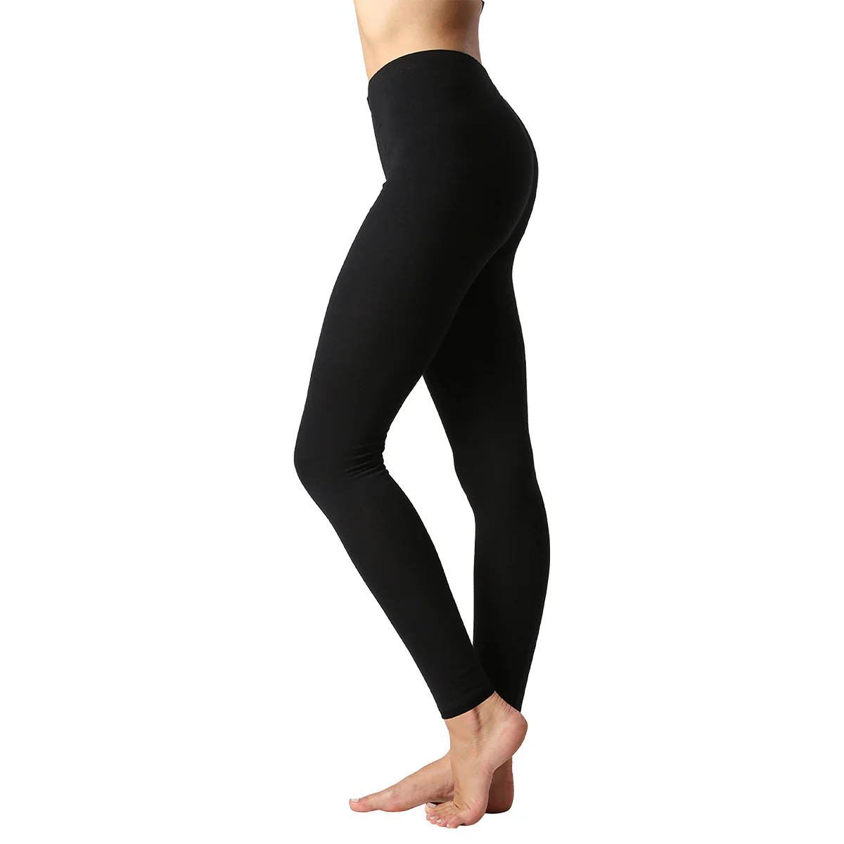 Women Basic Solid Color Cotton Full Length Leggings - Image 6