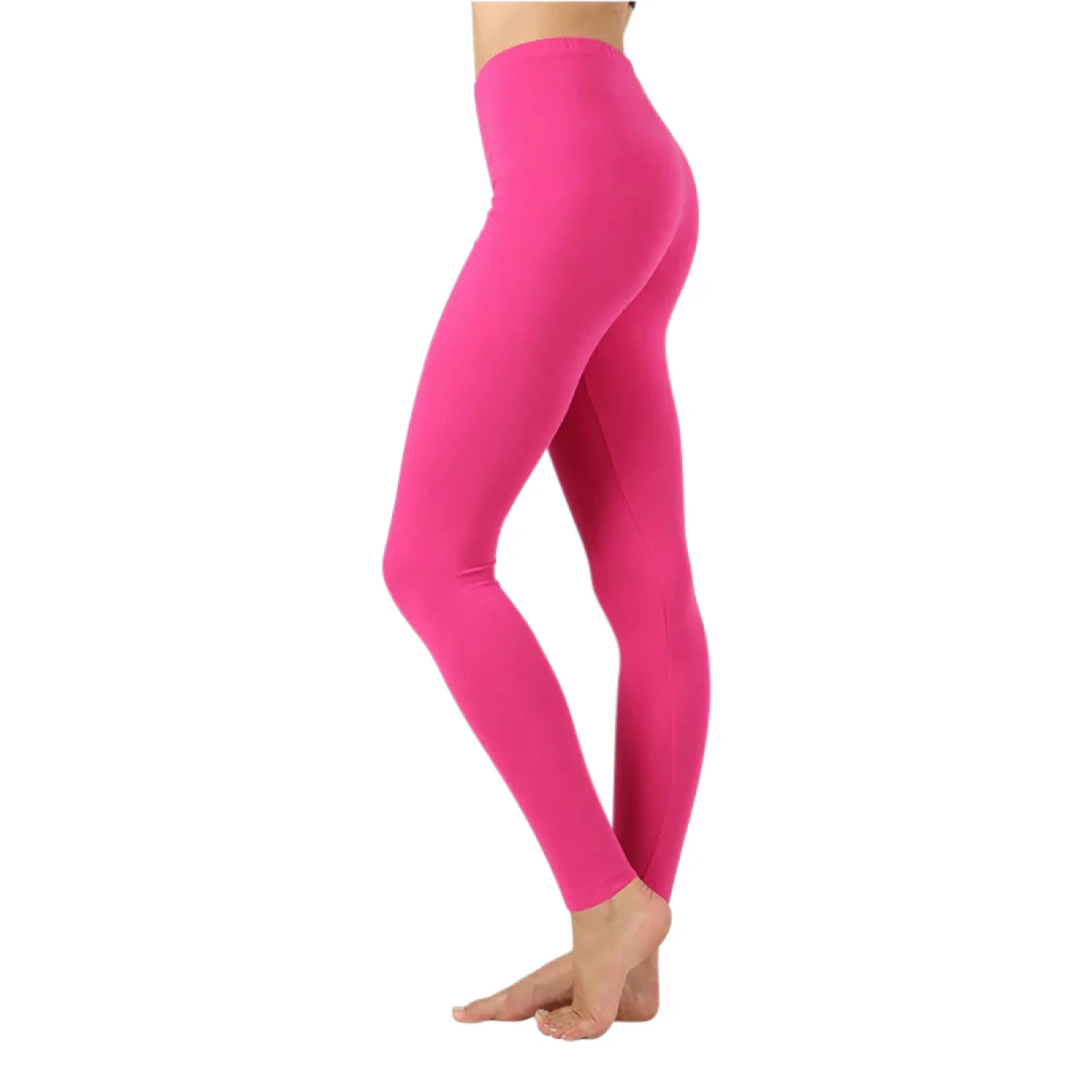 Women Basic Solid Color Cotton Full Length Leggings - Image 7