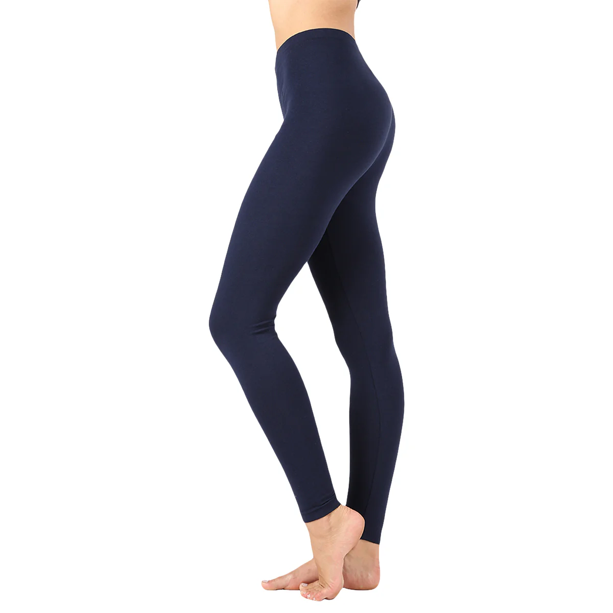 Women Basic Solid Color Cotton Full Length Leggings - Image 8