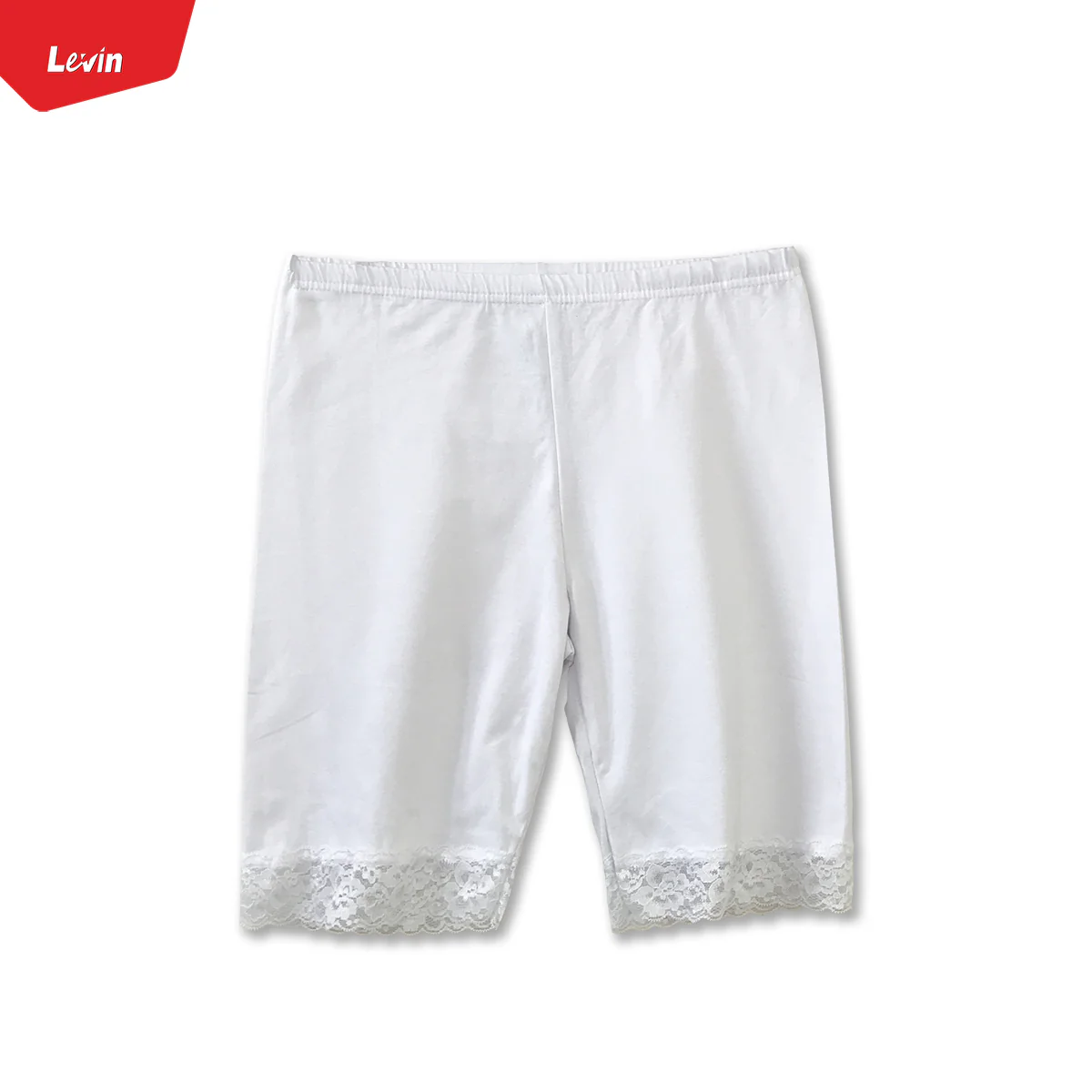Women’s Cotton Blend Mid Waist Lace Trim Stretch Sports Bike Shorts - Image 11
