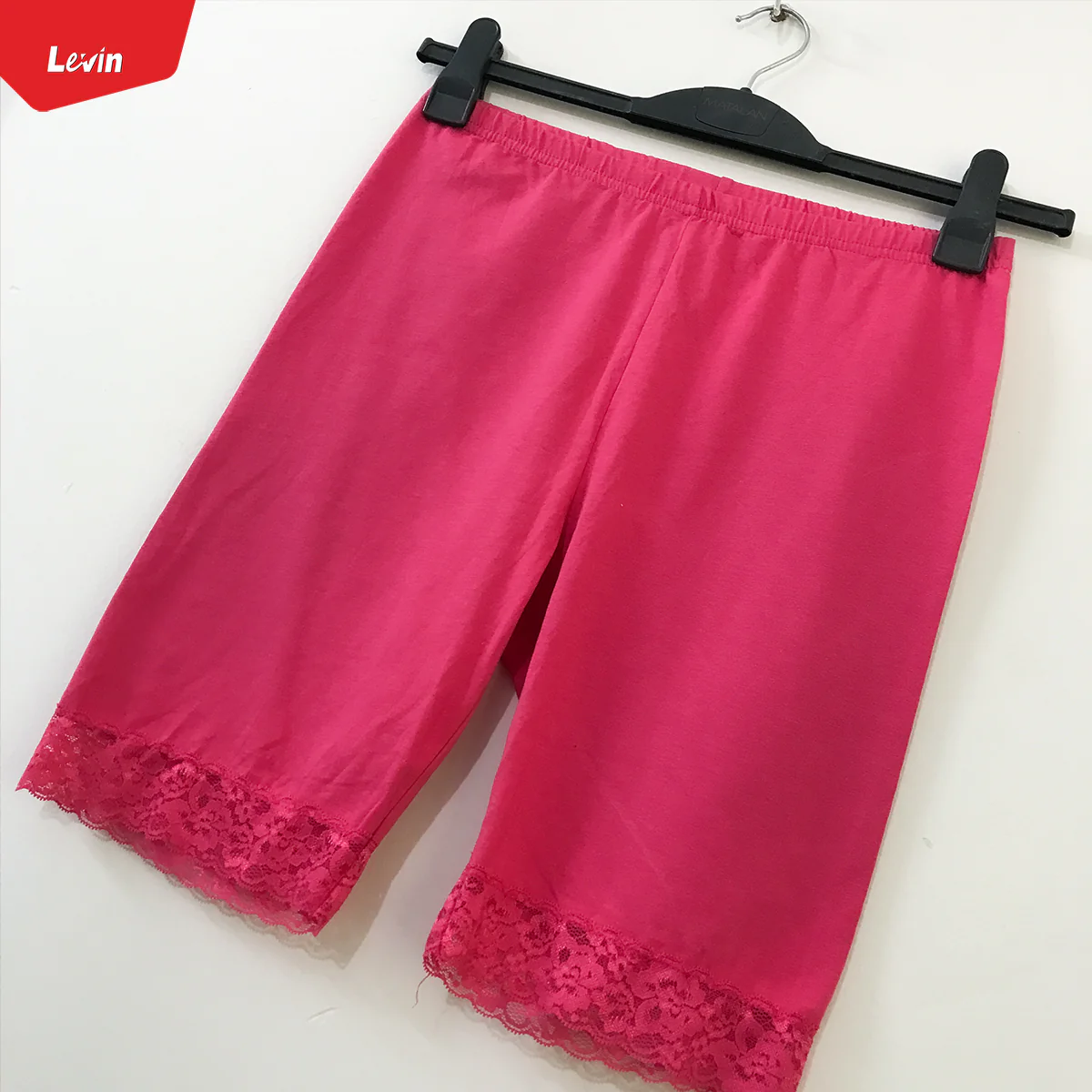 Women’s Cotton Blend Mid Waist Lace Trim Stretch Sports Bike Shorts - Image 8