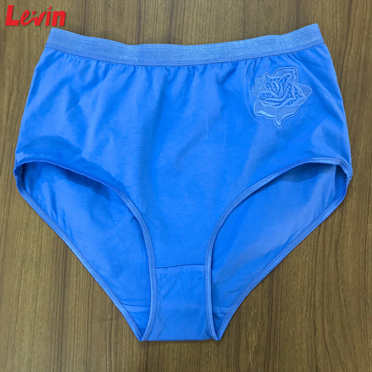Women’s Cotton High Waist Full Back Coverage Classic Brief With Floral Embroidery - Image 10