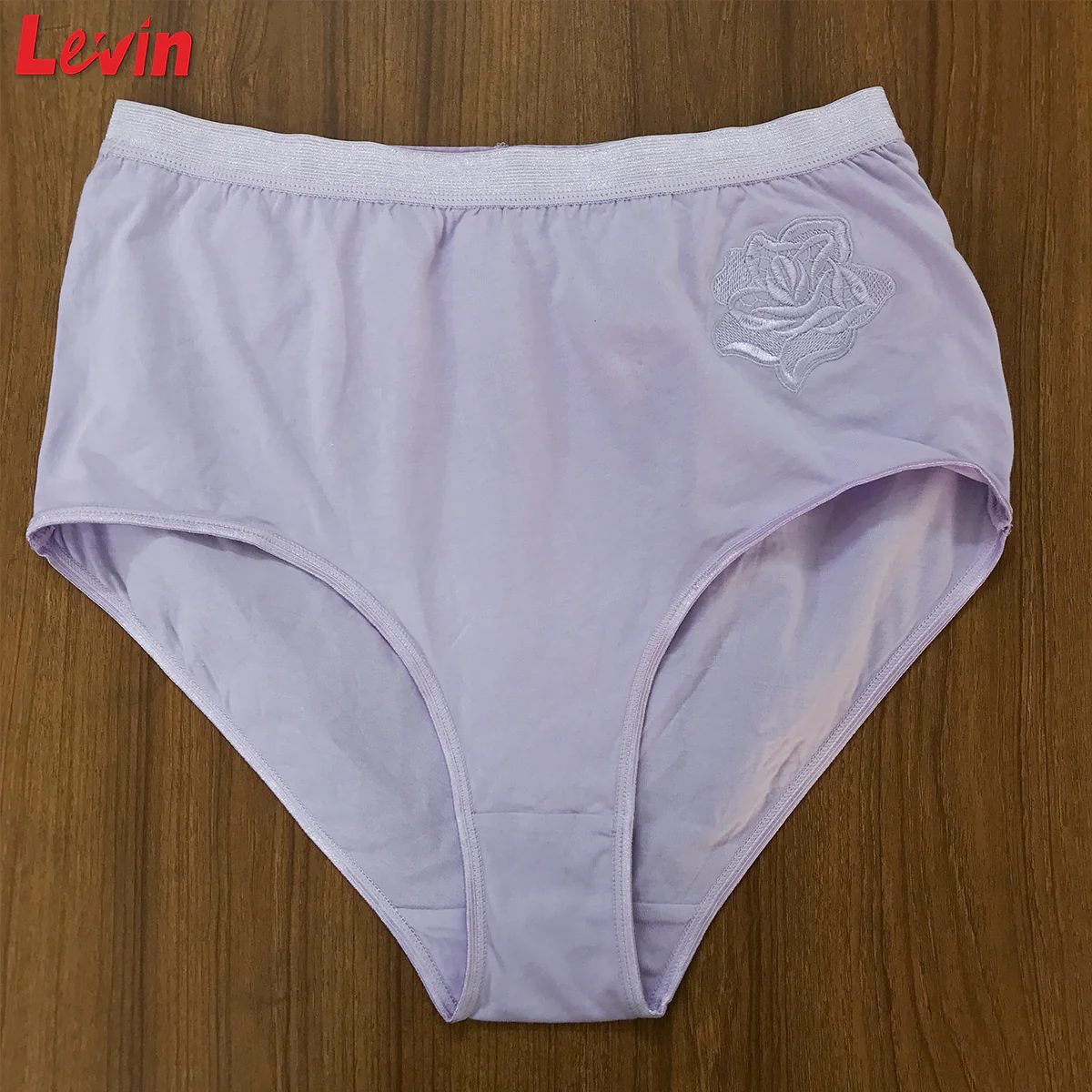 Women’s Cotton High Waist Full Back Coverage Classic Brief With Floral Embroidery - Image 11