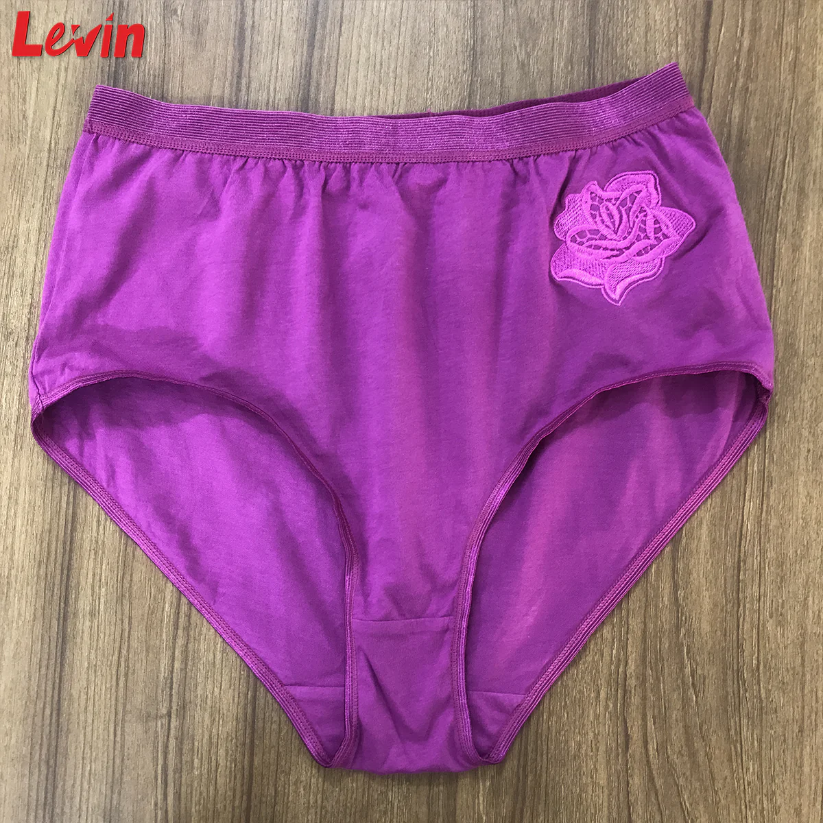 Women’s Cotton High Waist Full Back Coverage Classic Brief With Floral Embroidery - Image 13