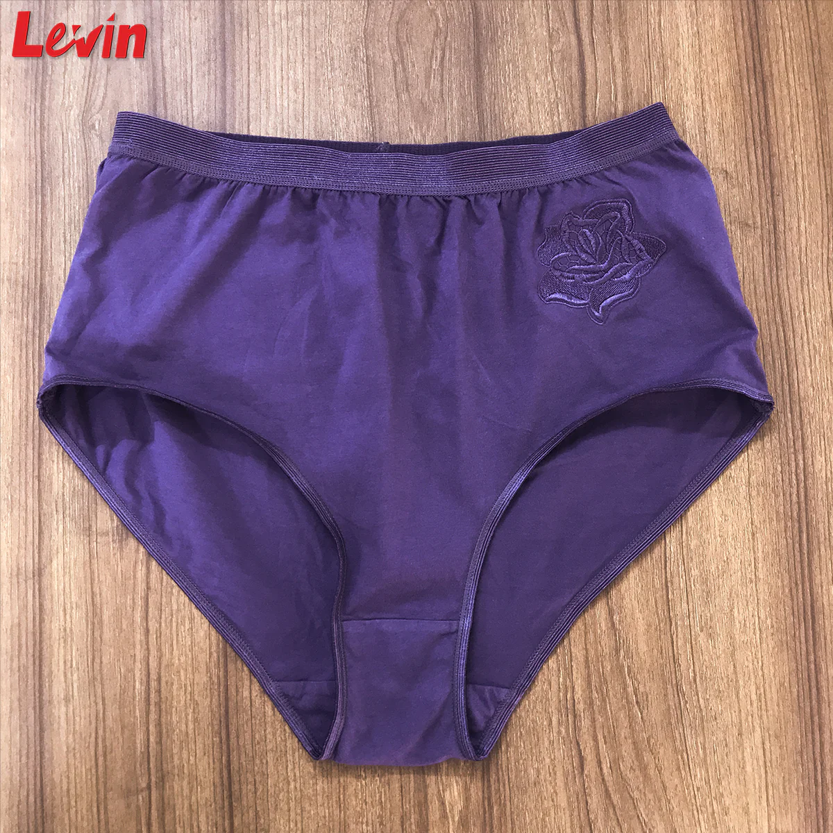 Women’s Cotton High Waist Full Back Coverage Classic Brief With Floral Embroidery - Image 14