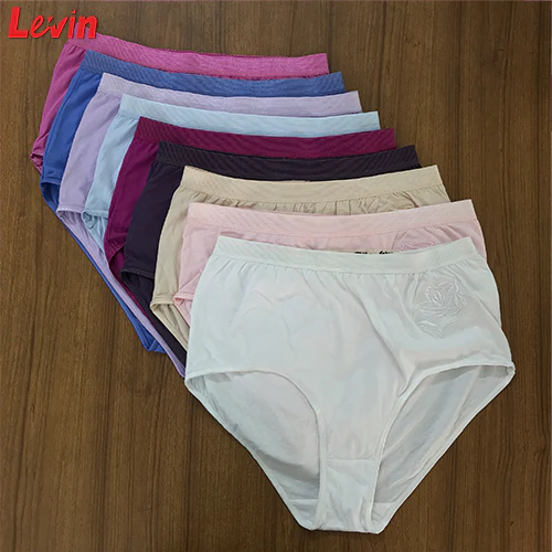 Women’s Cotton High Waist Full Back Coverage Classic Brief With Floral Embroidery - Image 16