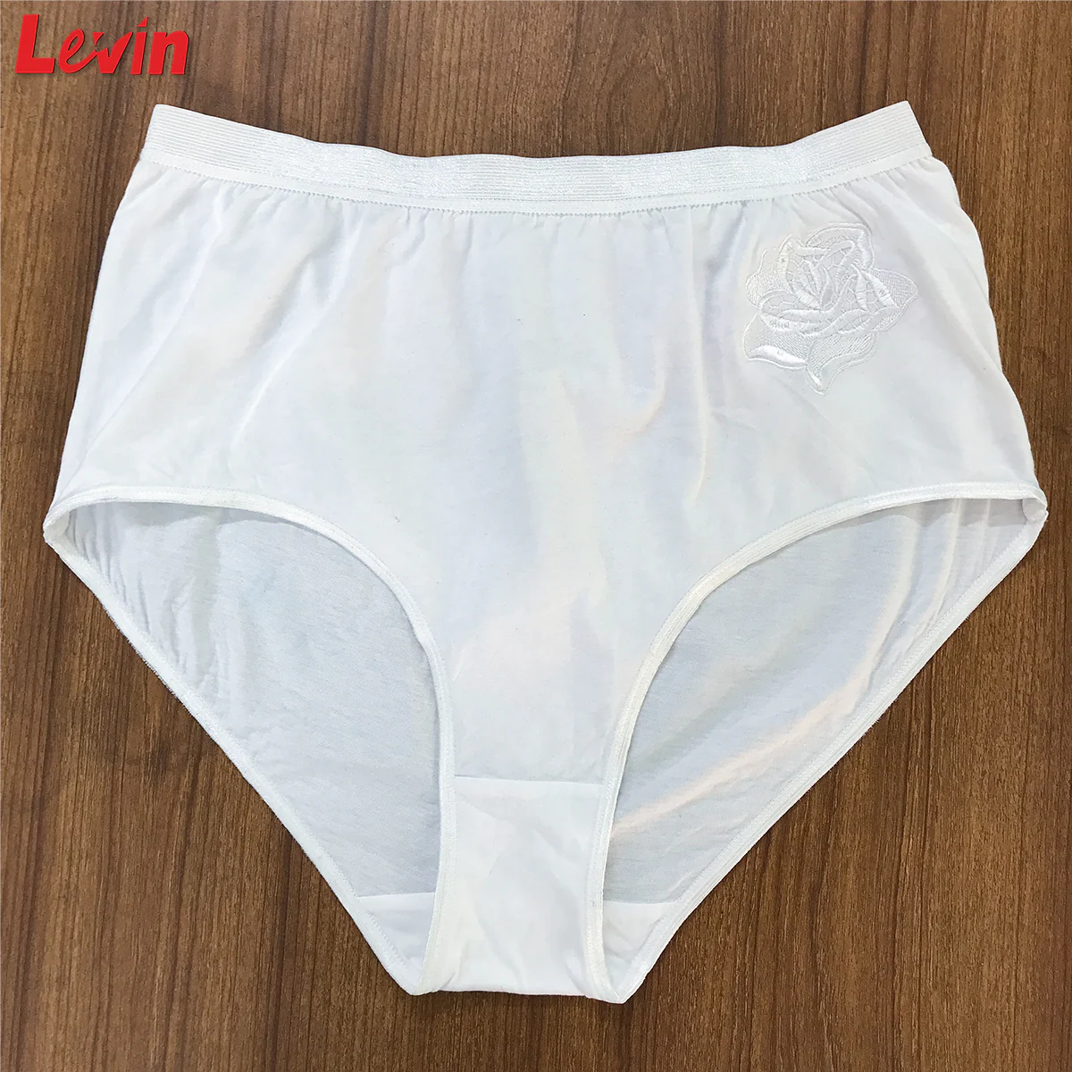 Women’s Cotton High Waist Full Back Coverage Classic Brief With Floral Embroidery - Image 8