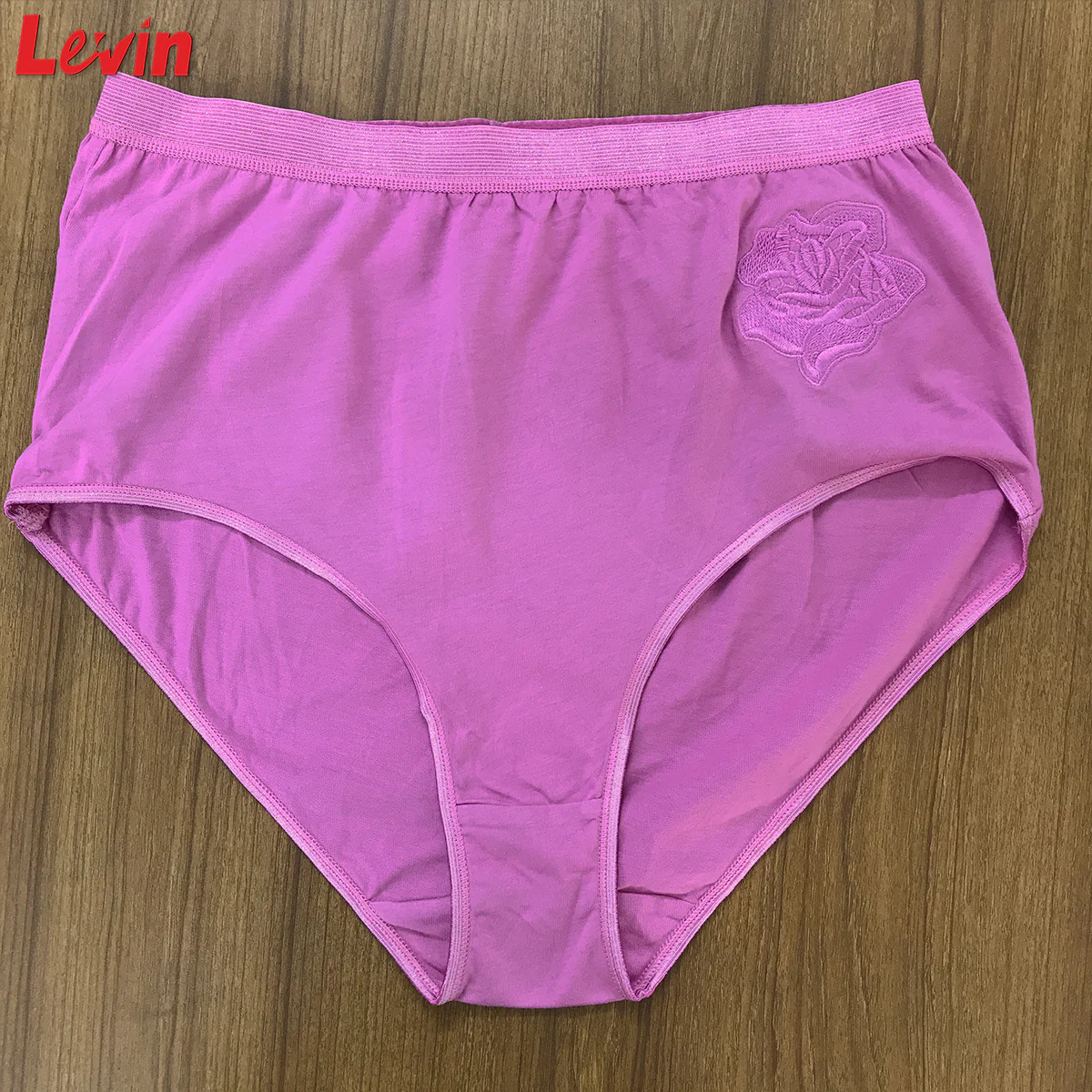 Women’s Cotton High Waist Full Back Coverage Classic Brief With Floral Embroidery - Image 9
