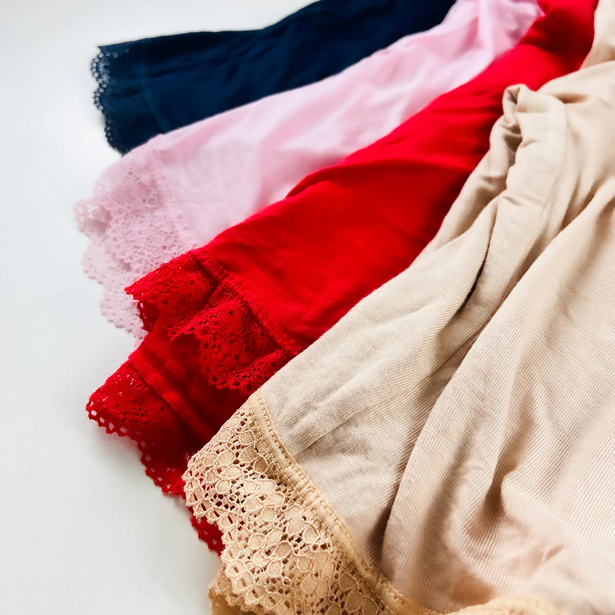 Women’s Cotton Mid Waist Lace Trim Stretch Shorts - Image 7