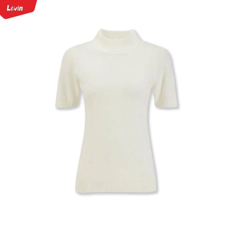 Women’s Mock Neck Half Sleeve Knitted Sweater - Image 7