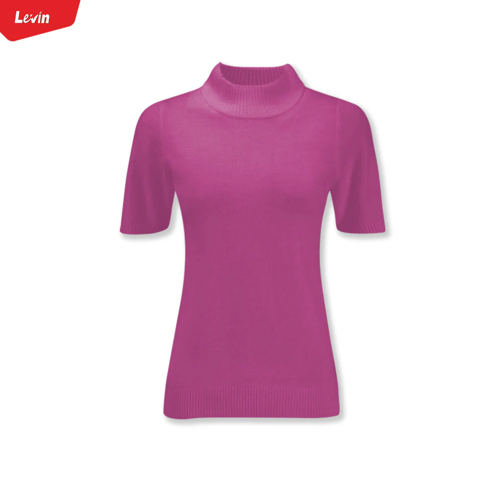 Women’s Mock Neck Half Sleeve Knitted Sweater - Image 8