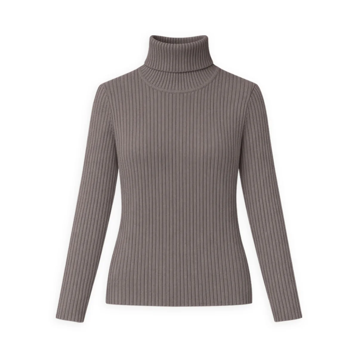 Womens Ribbed Knit Turtleneck Soft Stretch Sweater - Image 18