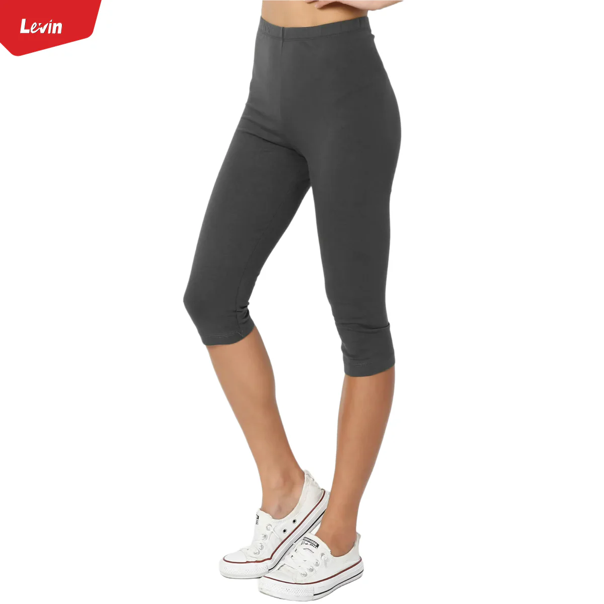 Women's 3/4 Basic Cotton Capri Leggings - Image 11
