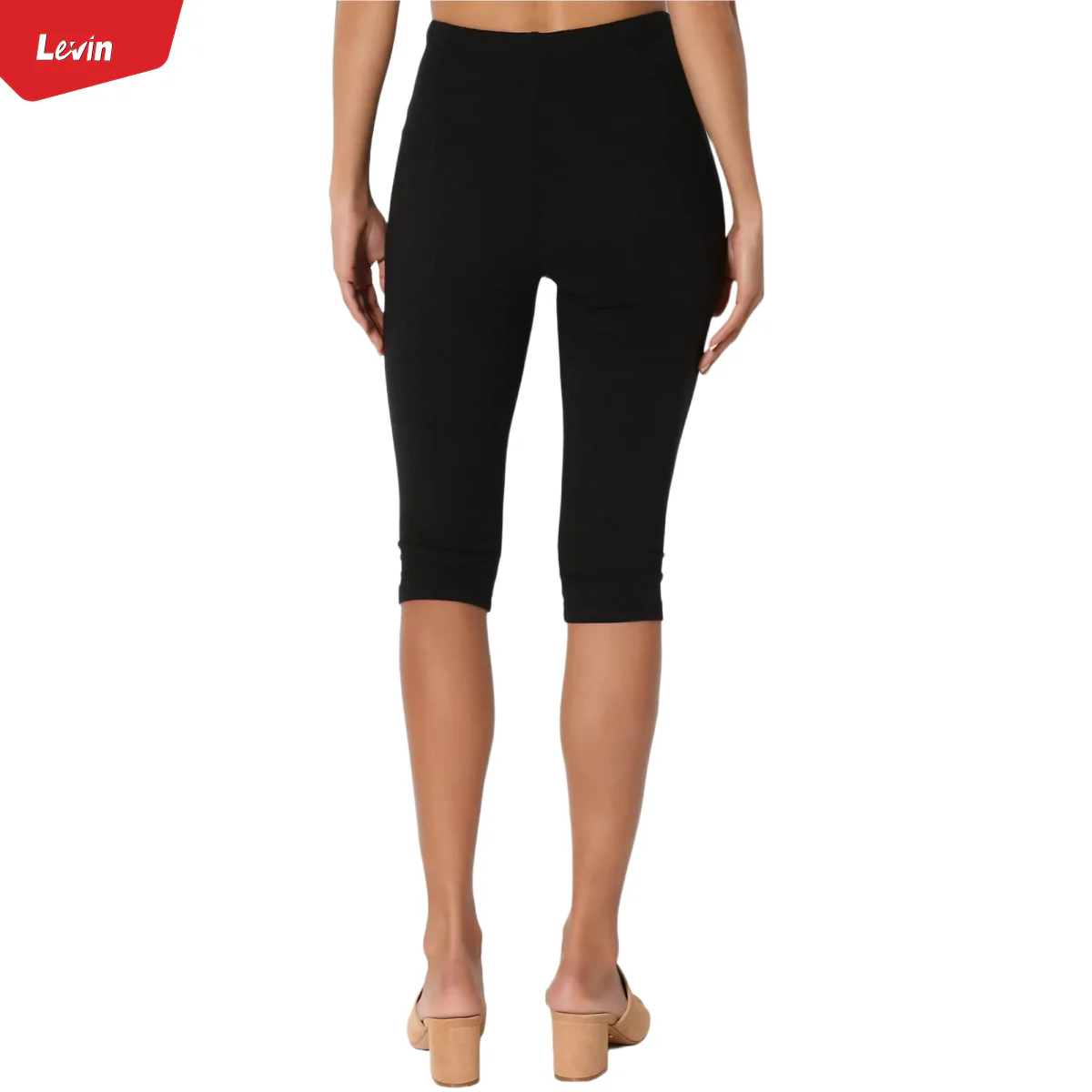 Women's 3/4 Basic Cotton Capri Leggings - Image 2