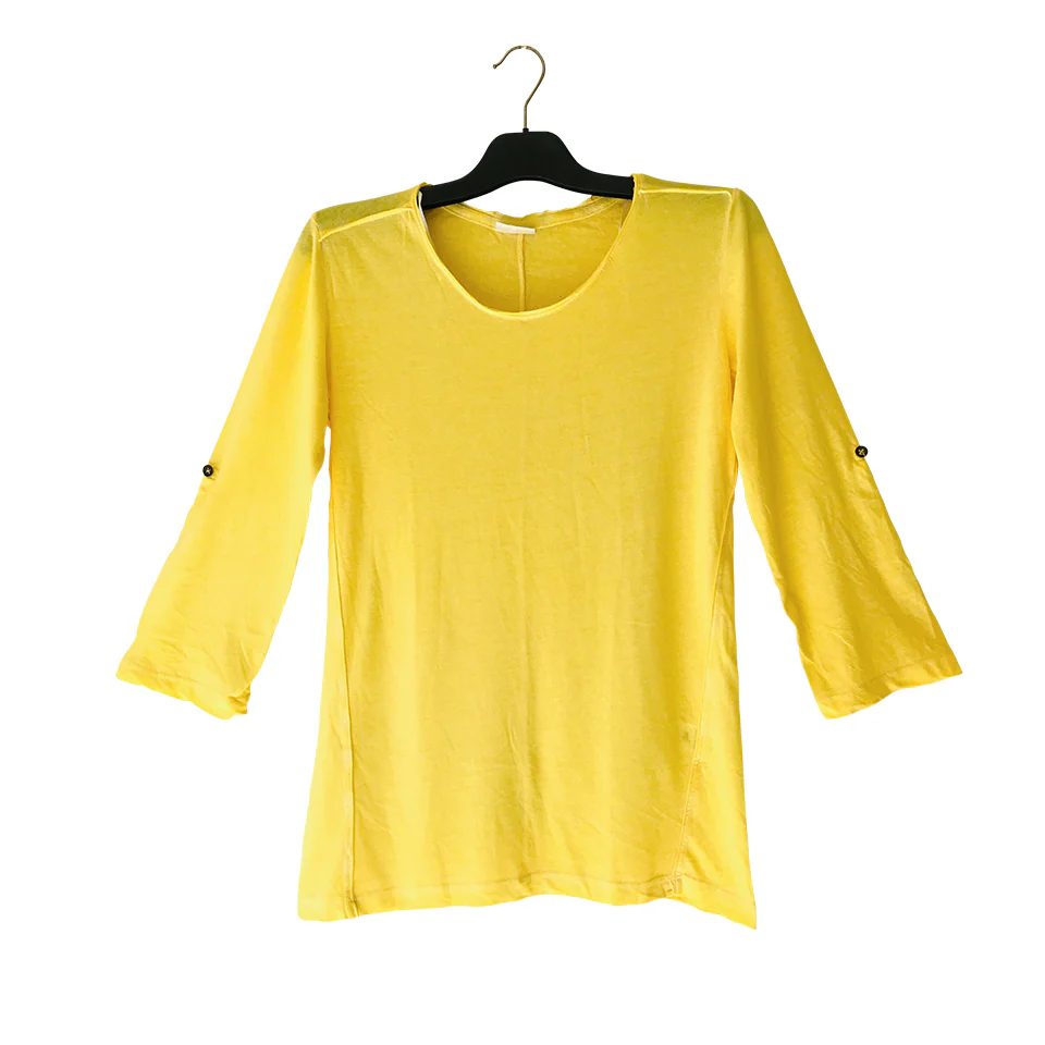 Women's Acid Wash Crewneck 3/4 sleeve T-Shirt - Image 12
