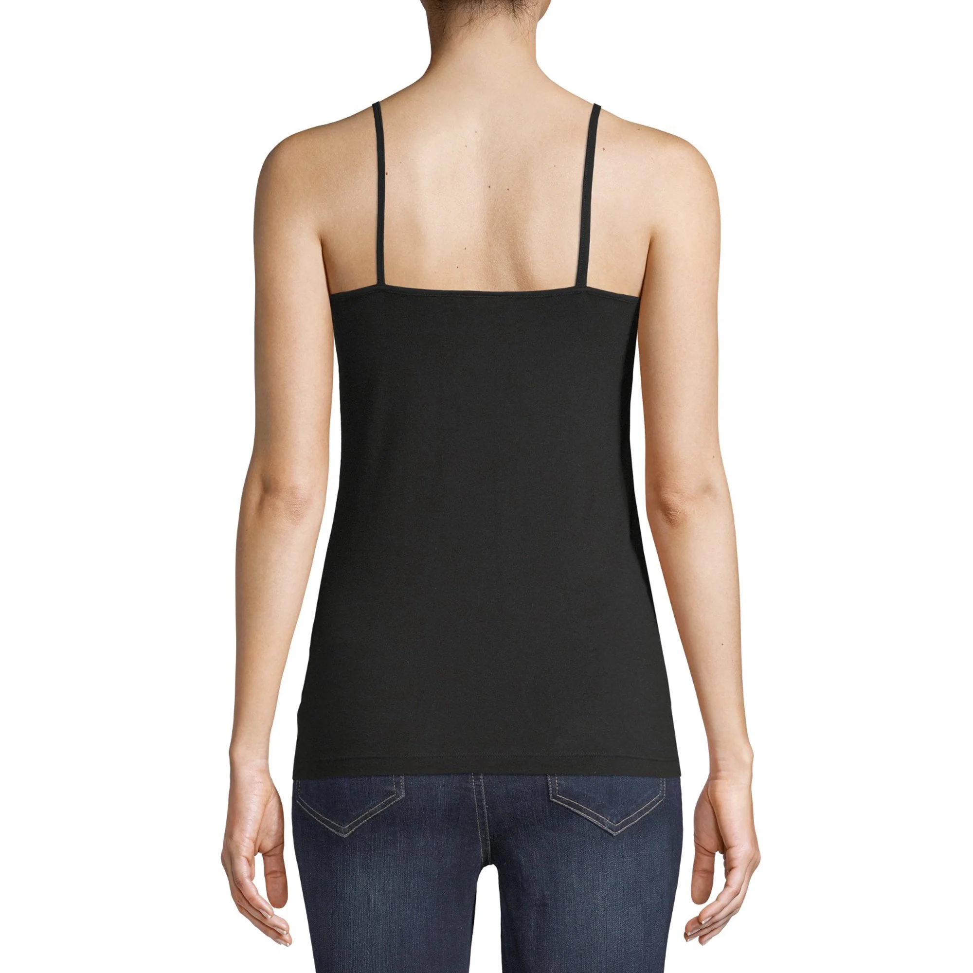 Women's Basic Short spaghetti strap Fitted Cami Cotton Tank Top - Image 5