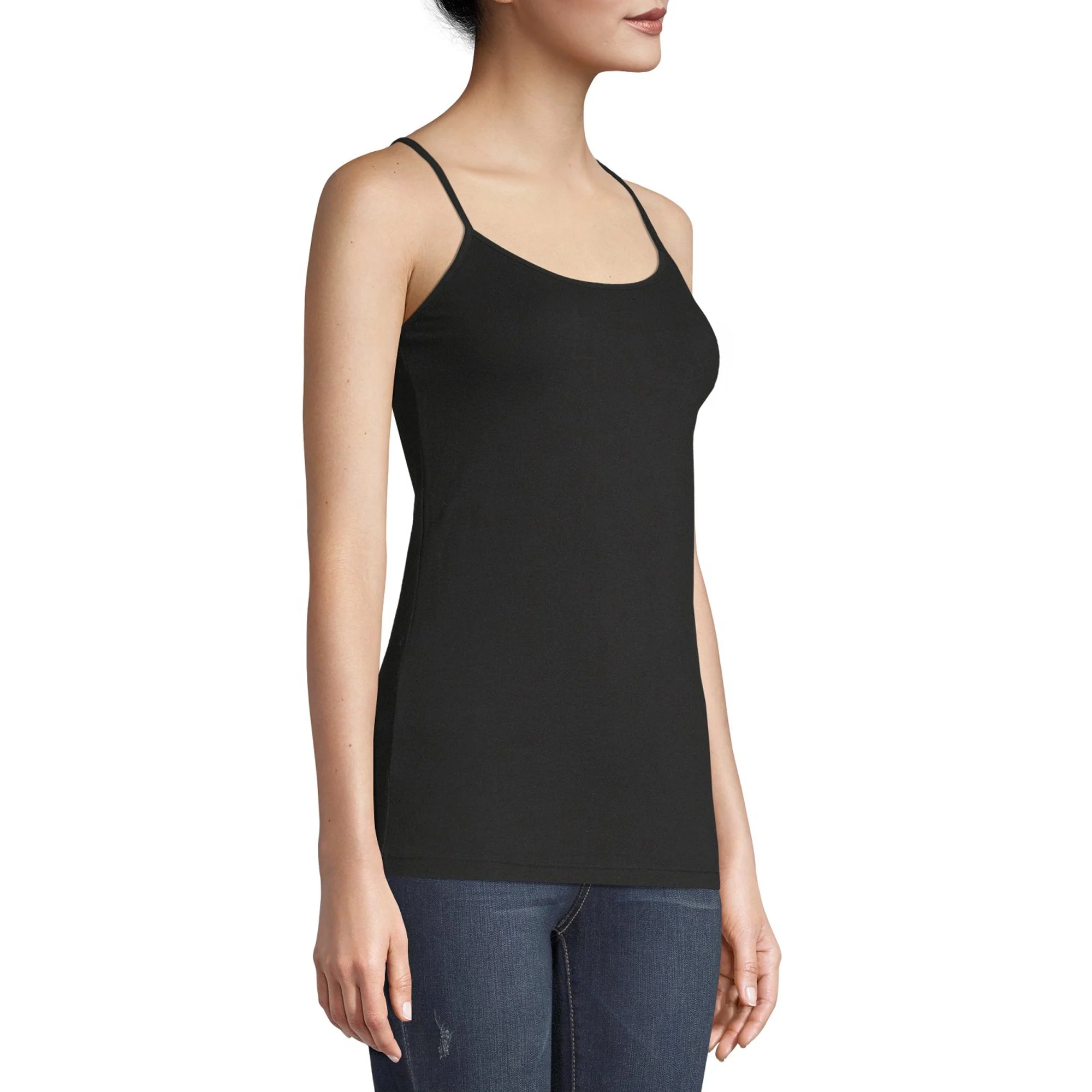 Women's Basic Short spaghetti strap Fitted Cami Cotton Tank Top - Image 6
