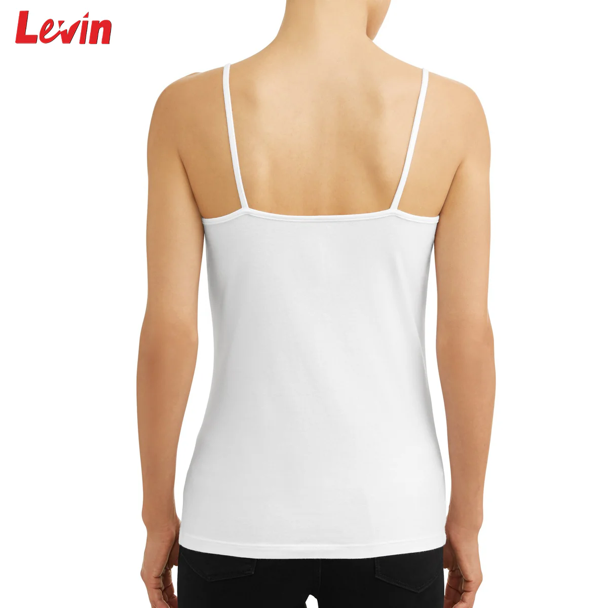 Women's Basic Short spaghetti strap Fitted Cami Cotton Tank Top - Image 3
