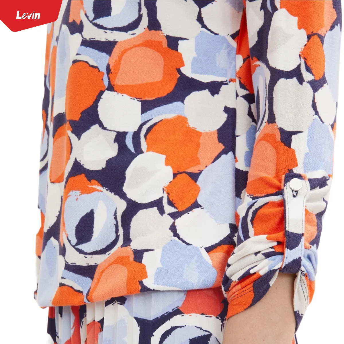 Womens Boat Neck Long Sleeve Printed Top - Image 10