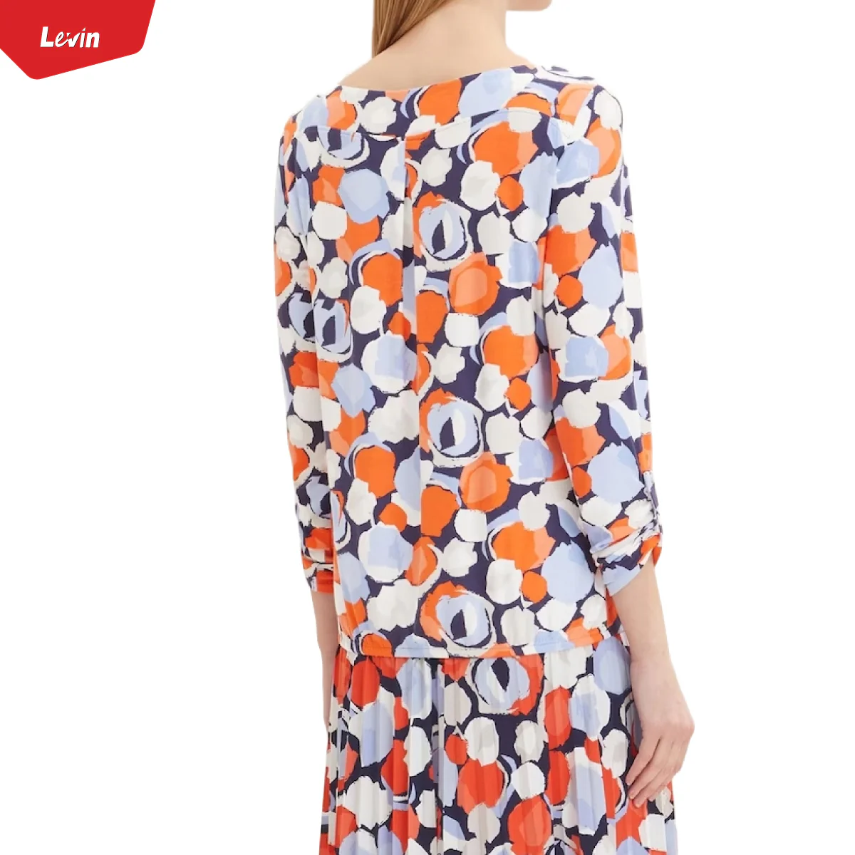 Womens Boat Neck Long Sleeve Printed Top - Image 21