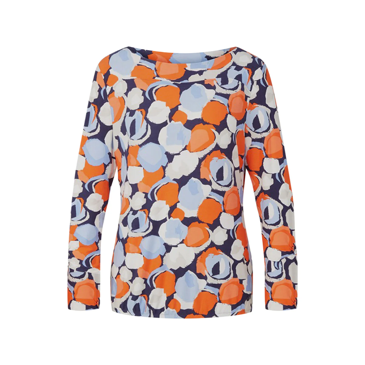 Womens Boat Neck Long Sleeve Printed Top - Image 32