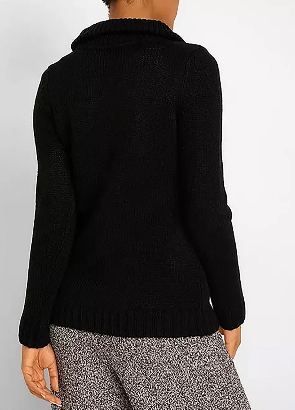 Womens Cable Knit Quarter Zip Pullover Sweater - Image 12