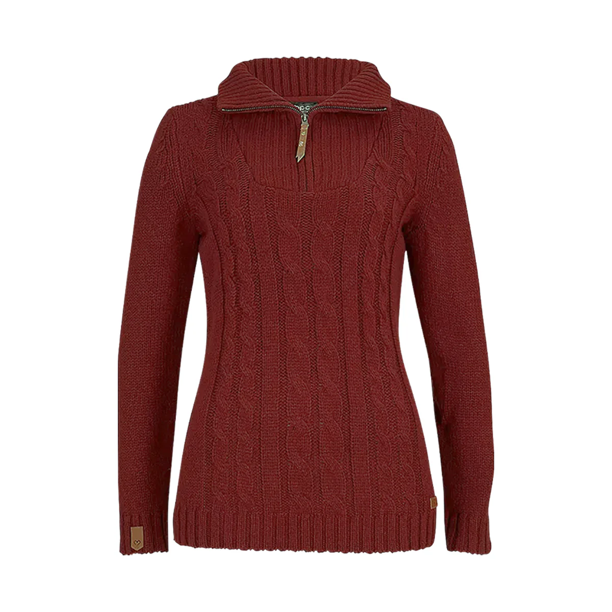 Womens Cable Knit Quarter Zip Pullover Sweater - Image 15