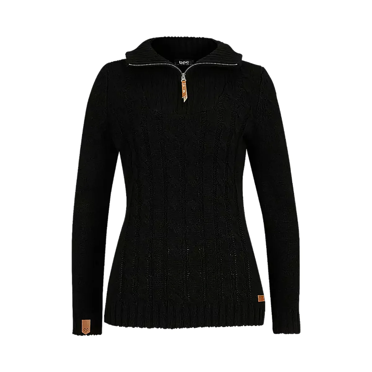 Womens Cable Knit Quarter Zip Pullover Sweater - Image 17