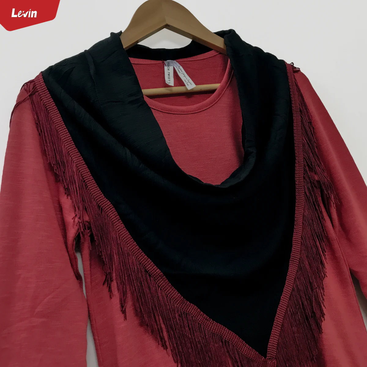 Women's Casual Cotton Long Sleeve Fringe Hem Solid T-Shirt - Image 11