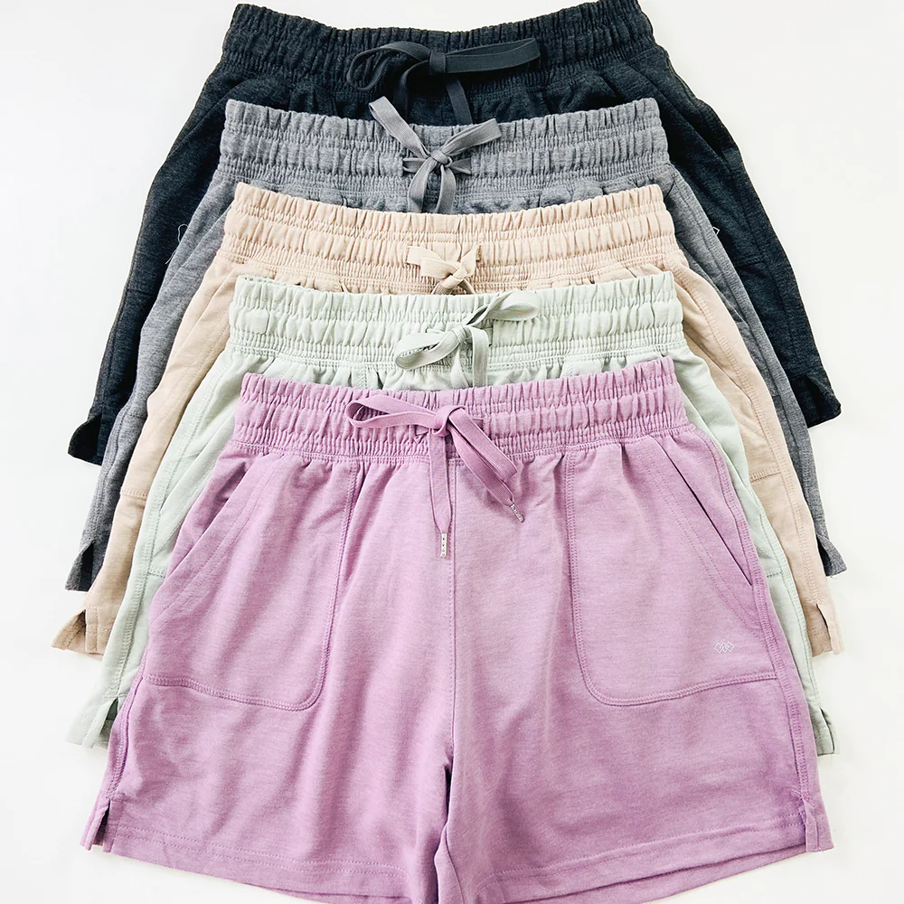 Womens Casual Drawstring Waistbelt Cotton Terry Shorts - Image 9