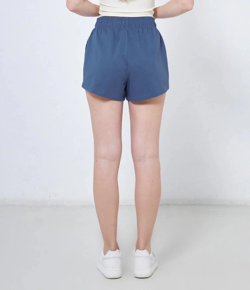 Womens Casual High-Waisted Cotton Terry Shorts - Image 4