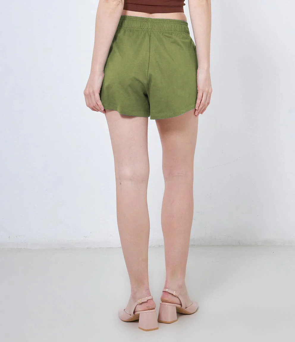 Womens Casual High-Waisted Cotton Terry Shorts - Image 9