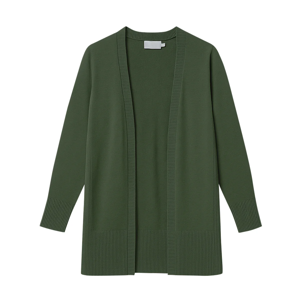 Womens Classic Open-Front Ribbed Hem Knit Cardigan - Image 18