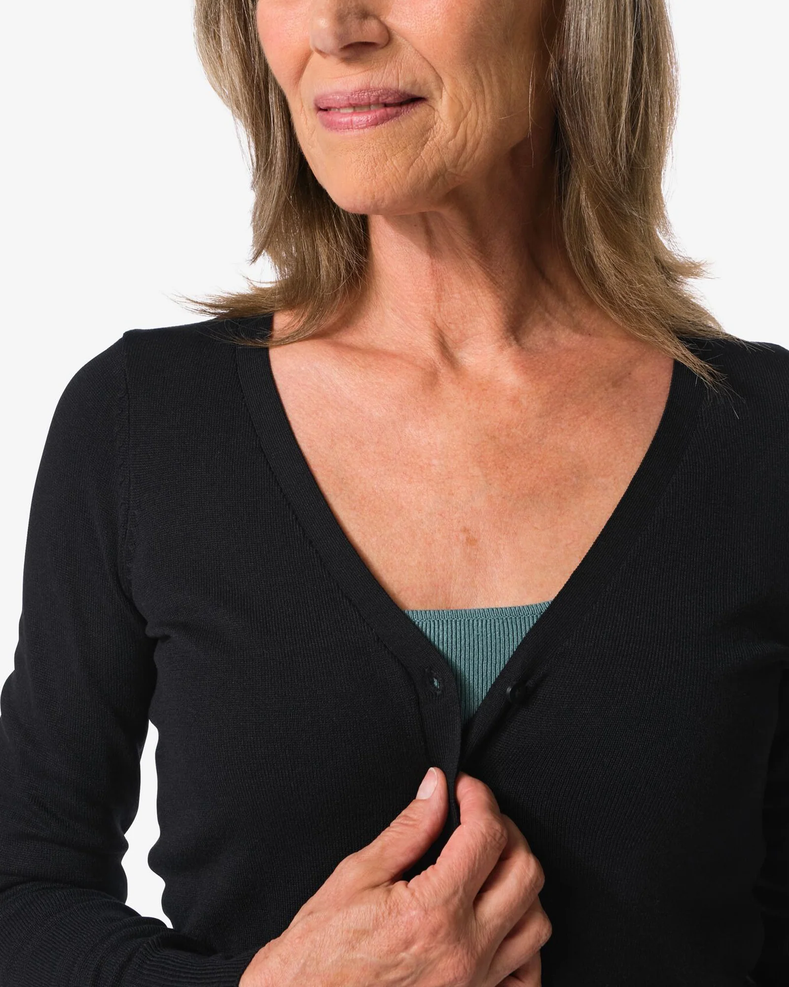 Womens Classic V-Neck Button-Down Long Sleeve Cardigan Sweater - Image 2